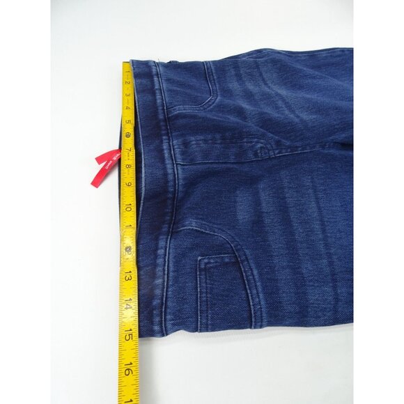 Spanx Ankle Skinny Jeans Sz L Pull On Stretch Dark Wash Tapered Leg - Picture 7 of 10